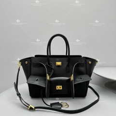 BALENCIAGA WOMEN'S BEL AIR SMALL CARRY ALL BAG IN BLACK GOLD HARDWARE - LIKE AUTH 99%