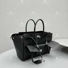 BALENCIAGA WOMEN'S BEL AIR SMALL CARRY ALL BAG IN BLACK SILVER HARDWARE - LIKE AUTH 99%