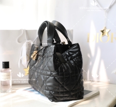 MEDIUM DIOR TOUJOURS BAG BLACK MACROCANNAGE CALFSKIN M2821OSHJ_M900 - LIKE AUTH 99%