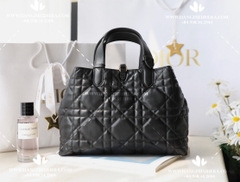 MEDIUM DIOR TOUJOURS BAG BLACK MACROCANNAGE CALFSKIN M2821OSHJ_M900 - LIKE AUTH 99%