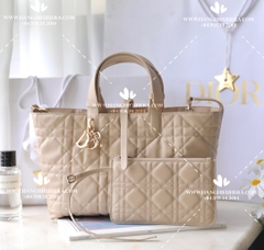 MEDIUM DIOR TOUJOURS BAG POWDER BEIGE MACROCANNAGE CALFSKIN M2821OSHJ_M51U - LIKE AUTH 99%