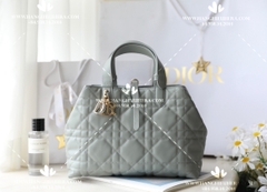 MEDIUM DIOR TOUJOURS BAG STONE GRAY MACROCANNAGE CALFSKIN M2821OSHJ_M41G - LIKE AUTH 99%