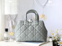 MEDIUM DIOR TOUJOURS BAG STONE GRAY MACROCANNAGE CALFSKIN M2821OSHJ_M41G - LIKE AUTH 99%