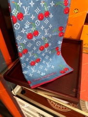 LV x TM Denim Cerise Square 90 M96389 - LV SCARF OEM