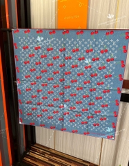 LV x TM Denim Cerise Square 90 M96389 - LV SCARF OEM