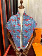 LV x TM Denim Cerise Square 90 M96389 - LV SCARF OEM
