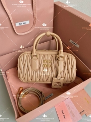 MIU MIU ARCADIE MATELASSE NAPPA LEATHER HOBO BAG - LIKE AUTH 99%