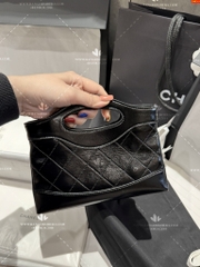 CHANEL 31 Nano Gold CC Logo Shiny Lambskin Chain Bag