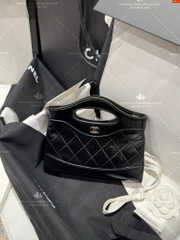 CHANEL 31 Nano Gold CC Logo Shiny Lambskin Chain Bag