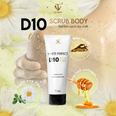 White Perfect Scrub Body D10 Gel làm sạch tế bào da chết