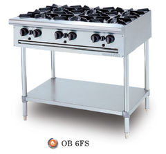 Bếp âu 6 họng Berjaya có chân / Open Burner Free Standing  OB6FS