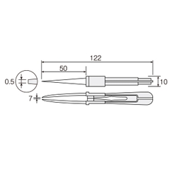 Nhíp thân nhựa đầu gốm sứ HOZAN P-890