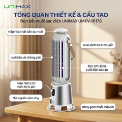 Đèn Bắt Muỗi Bạc USB Unimax UMKV-1617S (8W)