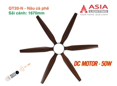 Quạt Trần Động Cơ DC Asia Lighting QT20-N (Màu Nâu Cà Phê)
