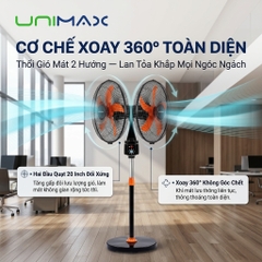 Quạt Đứng Công Nghiệp 20 Inch Hai Đầu 360° Unimax UMDFV-3340 (170W)