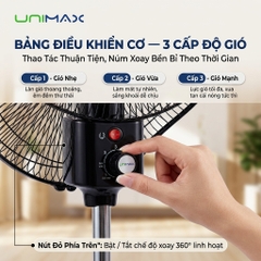 Quạt Đứng Công Nghiệp 20 Inch Hai Đầu 360° Unimax UMDFV-3340 (170W)