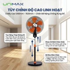 Quạt Đứng Công Nghiệp 20 Inch Hai Đầu 360° Unimax UMDFV-3340 (170W)