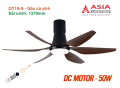 Quạt Trần Động Cơ DC Asia Lighting QT19-N (Màu Nâu Cà Phê)