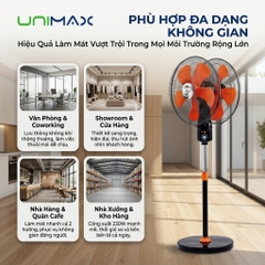 Quạt Đứng Công Nghiệp 20 Inch Hai Đầu 360° Unimax UMDFV-3340 (170W)