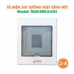 Tủ Điện Âm Tường Mặt Kính Mờ Asia Lighting TDAT-MM-2-4