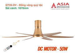 Quạt Trần Động Cơ DC Asia Lighting QT20-DV (Màu Đồng Vàng Quý Tộc)