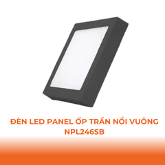 Đèn Ốp Trần Nổi Hình Vuông Viền Đen Nanoco NPL24SB