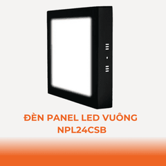 Đèn Ốp Trần Nổi Hình Vuông Viền Đen Nanoco NPL24SB