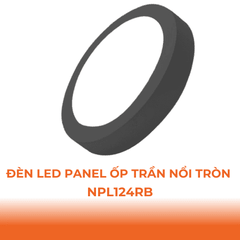 Đèn Ốp Trần Nổi Hình Tròn Viền Đen Nanoco NPL12RB