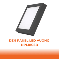 Đèn Ốp Trần Nổi Hình Vuông Viền Đen Nanoco NPL18SB