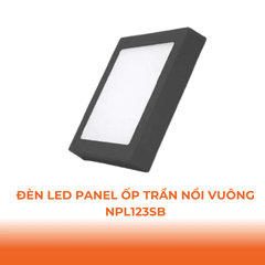 Đèn Ốp Trần Nổi Hình Vuông Viền Đen Nanoco NPL12SB