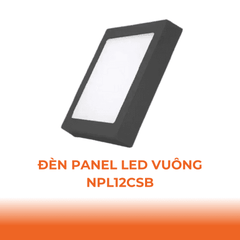 Đèn Ốp Trần Nổi Hình Vuông Viền Đen Nanoco NPL12SB