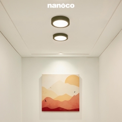 Đèn Ốp Trần Nổi Hình Tròn Viền Đen Nanoco NPL18RB