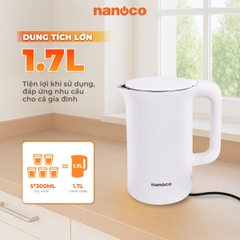 Ấm Đun Siêu Tốc Nanoco NKT1750V / NKT1750W