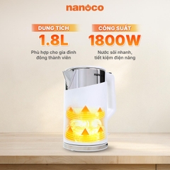 Ấm Đun Siêu Tốc Nanoco NKT1817DG / NKT1817W