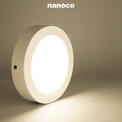 Đèn Ốp Trần Nổi Hình Tròn Viền Trắng Nanoco NPL24R