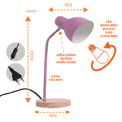 Đèn Bàn Đế Gỗ Nanoco NDKC03