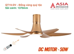 Quạt Trần Động Cơ DC Asia Lighting QT19-DV (Màu Đồng Vàng Quý Tộc)