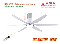 Quạt Trần Động Cơ DC Asia Lighting QT20-TB (Màu Trắng Bạc Cao Sang)