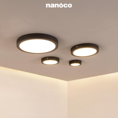 Đèn Ốp Trần Nổi Hình Tròn Viền Đen Nanoco NPL24RB