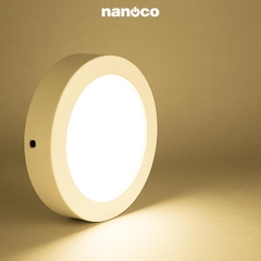 Đèn Ốp Trần Nổi Hình Tròn Viền Trắng Nanoco NPL18R