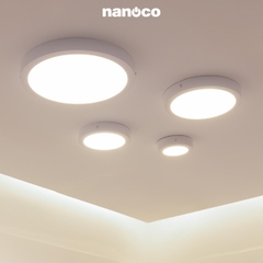 Đèn Ốp Trần Nổi Hình Tròn Viền Trắng Nanoco NPL12R