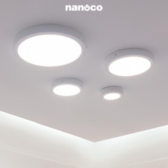 Đèn Ốp Trần Nổi Hình Tròn Viền Trắng Nanoco NPL18R