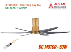 Quạt Trần Động Cơ DC Asia Lighting QT20-DEV (Màu Đen Vàng Quý Tộc)