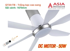 Quạt Trần Động Cơ DC Asia Lighting QT20-TB (Màu Trắng Bạc Cao Sang)