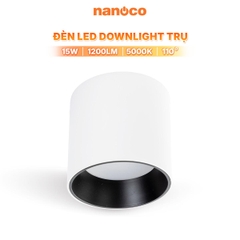 Đèn Ốp Nổi Trụ Trắng Nanoco NSDL15W