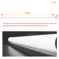Đèn Tuýp T8 Thủy Tinh Bọc Nhựa Nanoco NT8T22