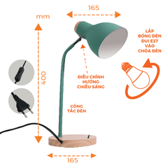 Đèn Bàn Đế Gỗ Nanoco NDKC03