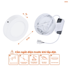 Đèn Ốp Trần Nổi Hình Tròn Viền Trắng Nanoco NPL12R