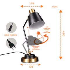Đèn Bàn Hợp Kim Cao Cấp Nanoco NDKC04IB