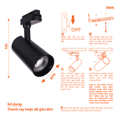 Đèn Rọi T2 Nanoco Eira Series NTRE20B